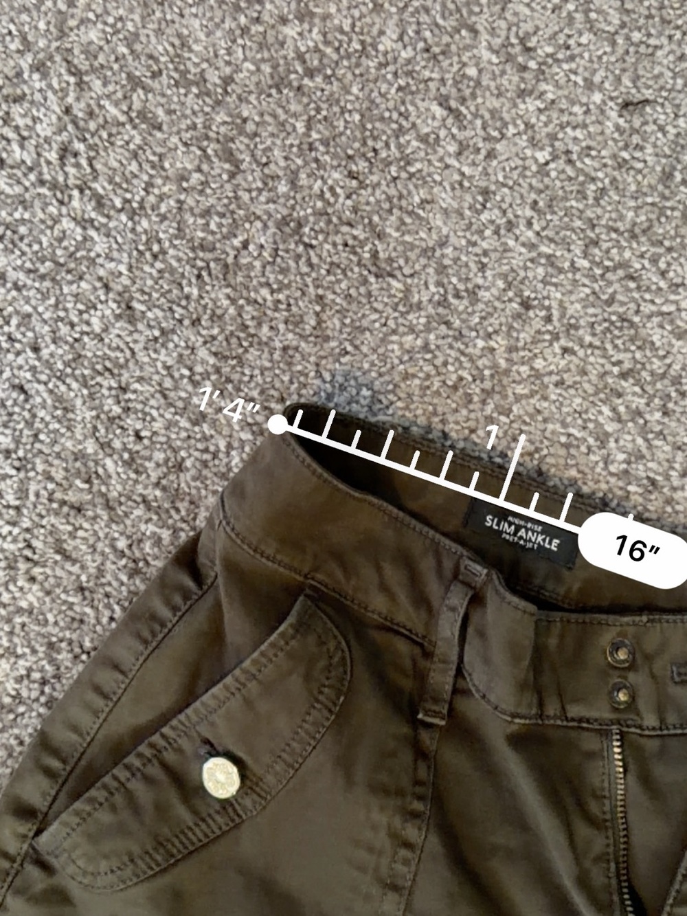 White House Black Market Olive Utility Cargo Pants - Picture 6 of 6